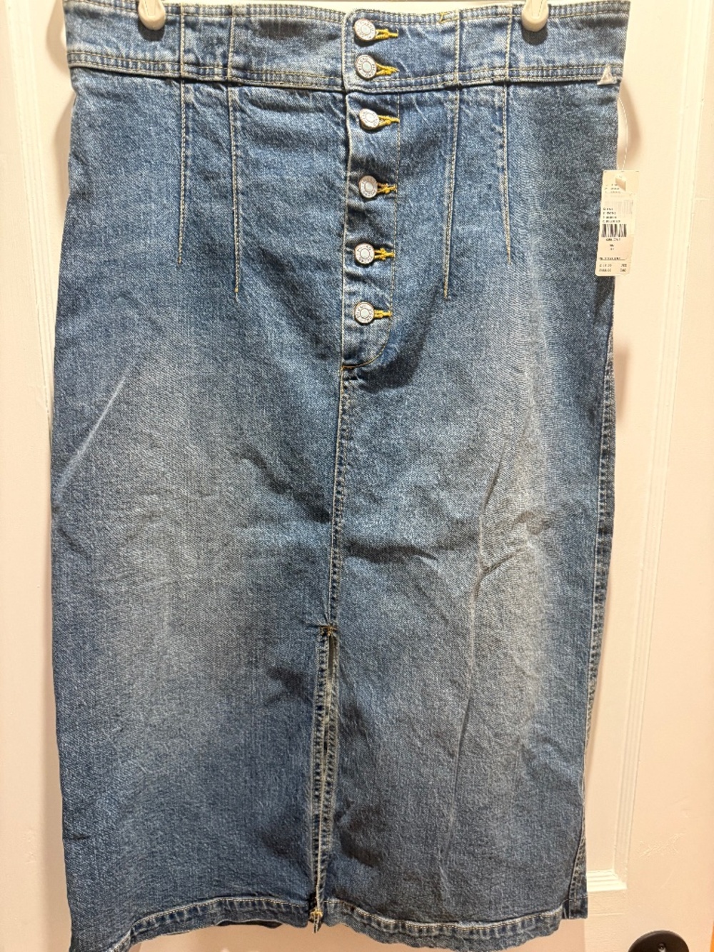 Denim midi skirt